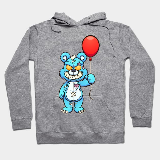 Evil Teddy bear with balloon Hoodie by memoangeles